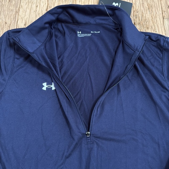 Women's Under Armour Locker 1/4 Zip Pullover Navy - Picture 4 of 7